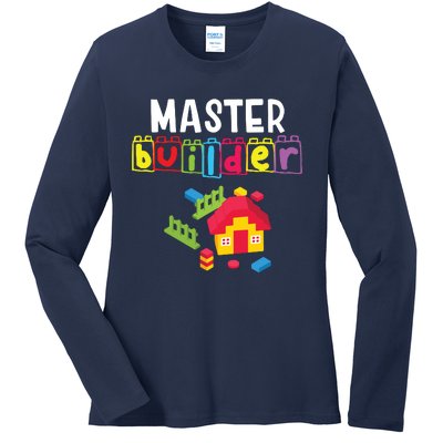 Master Builder Building Blocks Brick Builders Toys Gift Ladies Long Sleeve Shirt