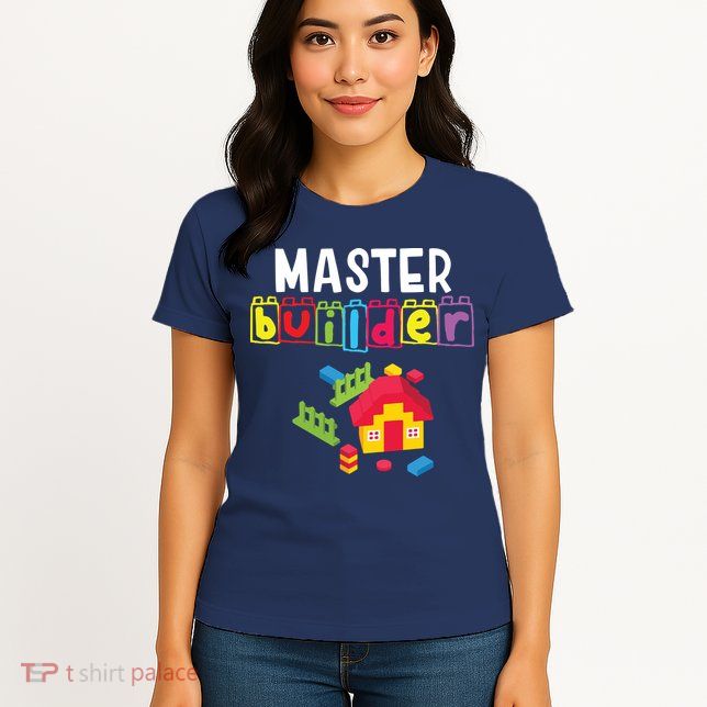 Master Builder Building Blocks Brick Builders Toys Gift Womens T-Shirt