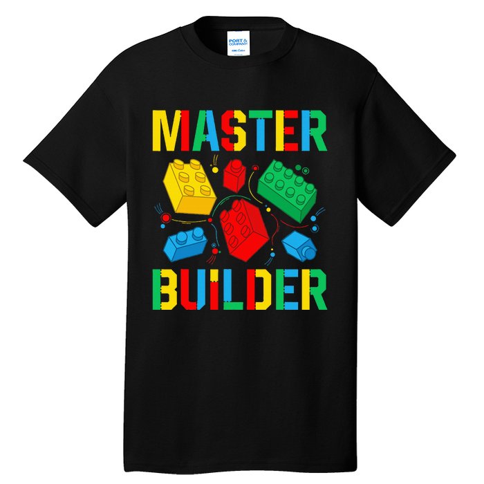 Master Builder Building Blocks Brick Toy Master Builder Tall T-Shirt