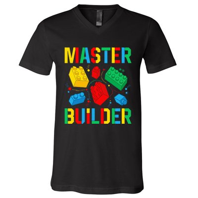 Master Builder Building Blocks Brick Toy Master Builder V-Neck T-Shirt