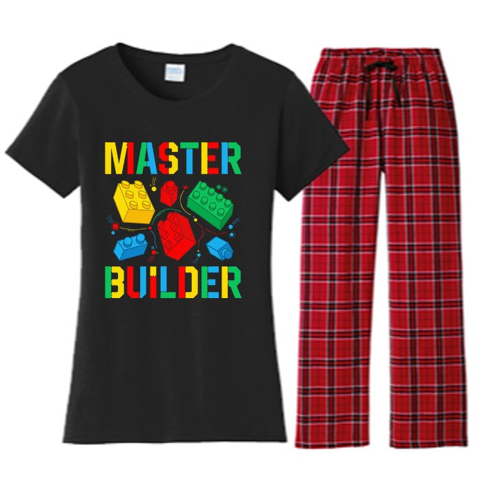 Master Builder Building Blocks Brick Toy Master Builder Women's Flannel Pajama Set