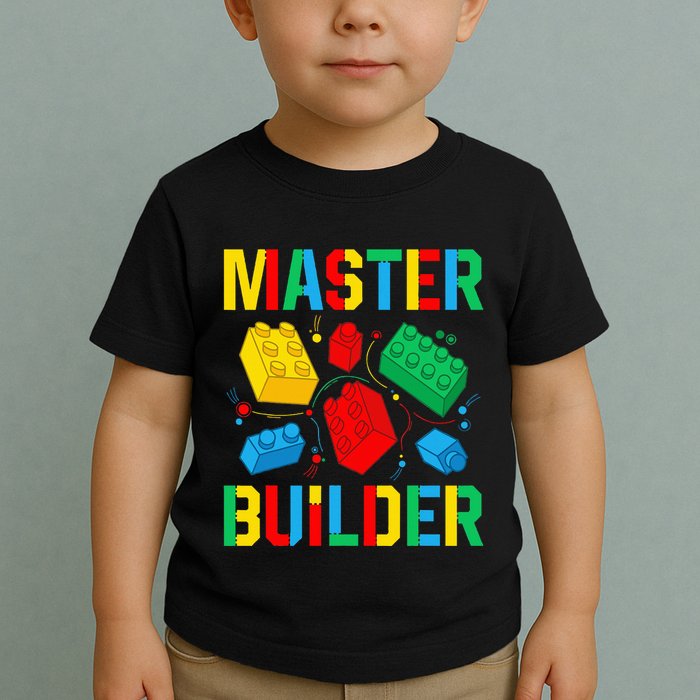 Master Builder Building Blocks Brick Toy Master Builder Toddler T-Shirt