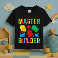 Master Builder Building Blocks Brick Toy Master Builder Toddler T-Shirt