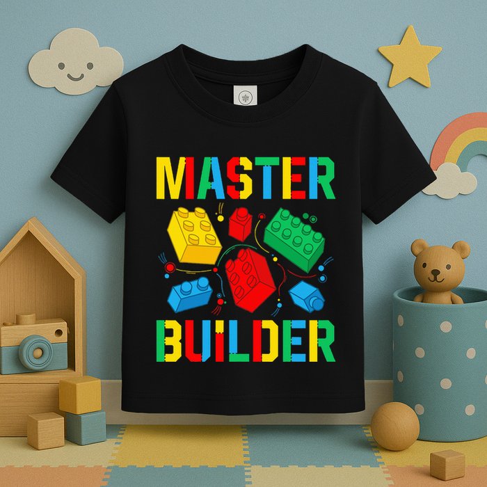 Master Builder Building Blocks Brick Toy Master Builder Toddler T-Shirt