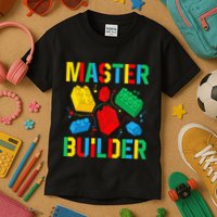 Master Builder Building Blocks Brick Toy Master Builder Kids T-Shirt