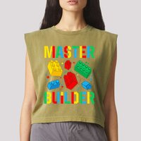 Master Builder Building Blocks Brick Toy Master Builder Garment-Dyed Women's Muscle Tee