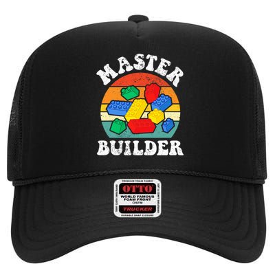 Master Builder Building Blocks Brick Toy Master Builder High Crown Mesh Back Trucker Hat