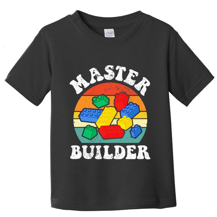 Master Builder Building Blocks Brick Toy Master Builder Toddler T-Shirt