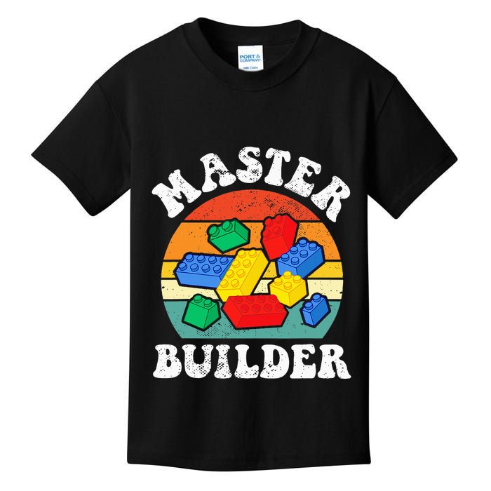 Master Builder Building Blocks Brick Toy Master Builder Kids T-Shirt