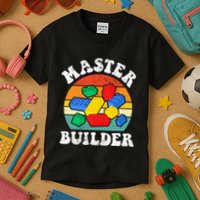 Master Builder Building Blocks Brick Toy Master Builder Kids T-Shirt