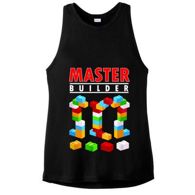 Master Builder Blocks Brick Funny Toys Ladies PosiCharge Tri-Blend Wicking Tank