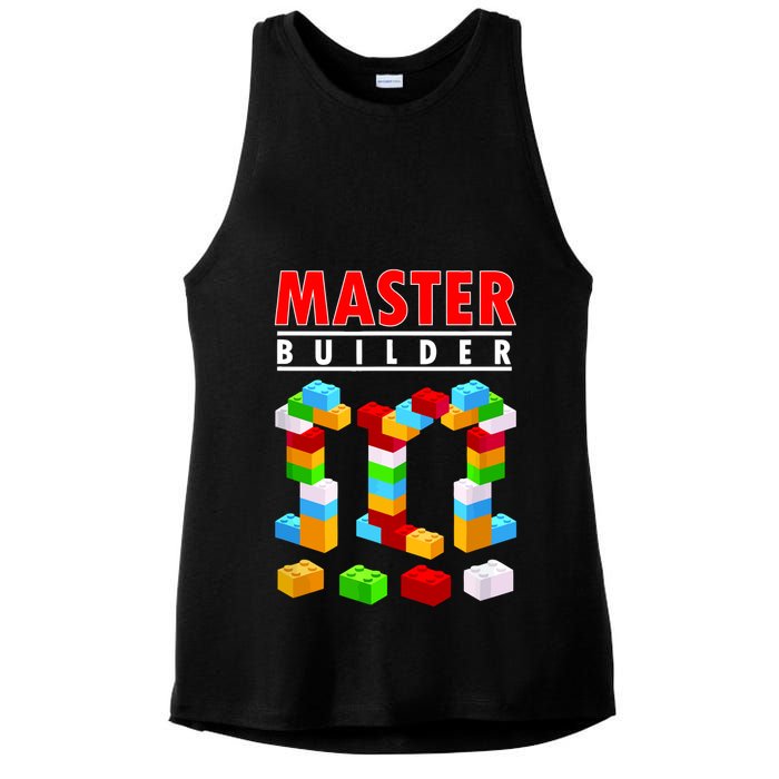 Master Builder Blocks Brick Funny Toys Ladies PosiCharge Tri-Blend Wicking Tank