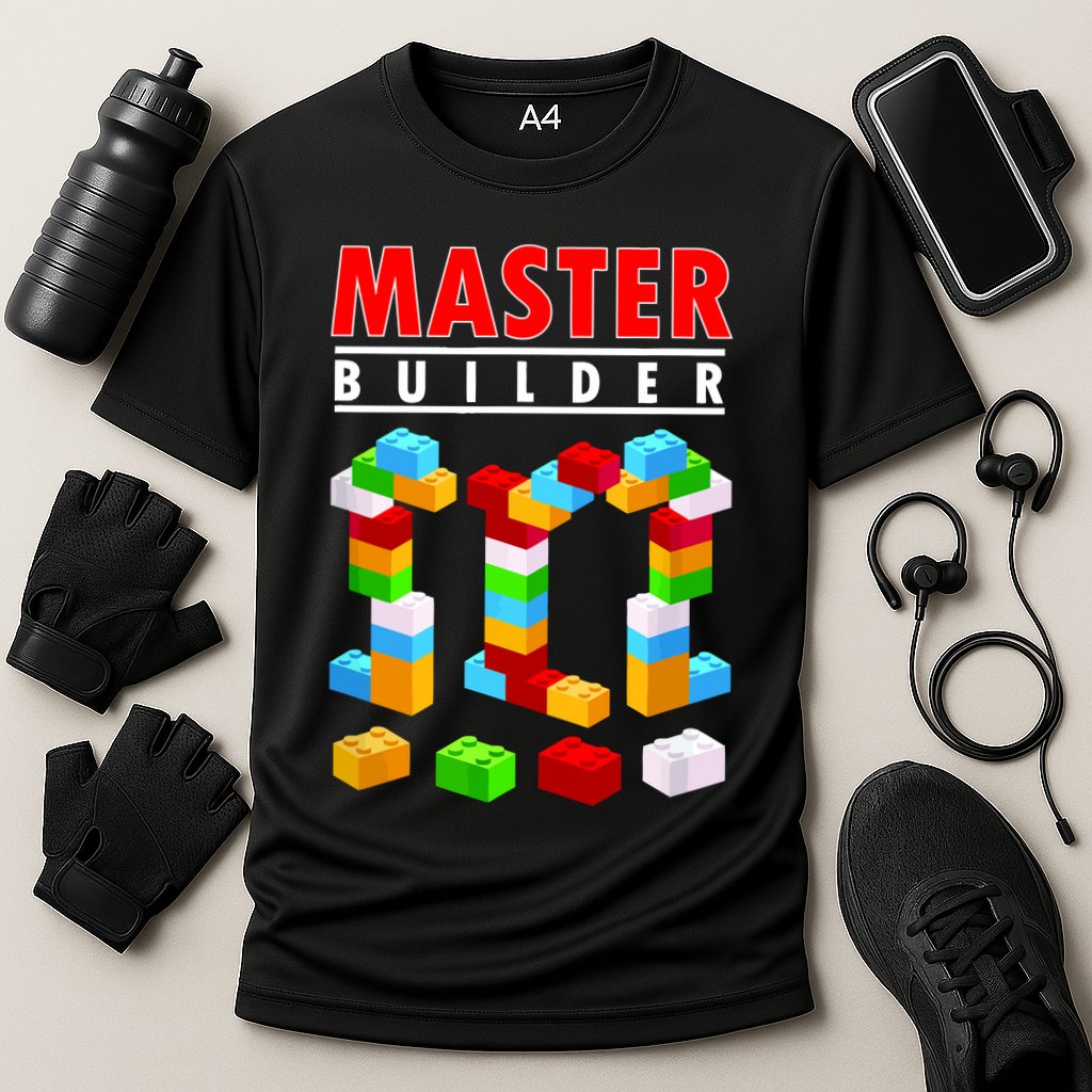 Master Builder Blocks Brick Funny Toys Performance Shirt