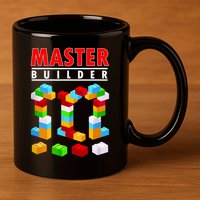 Master Builder Blocks Brick Funny Toys 11oz C Handle Ceramic Mug