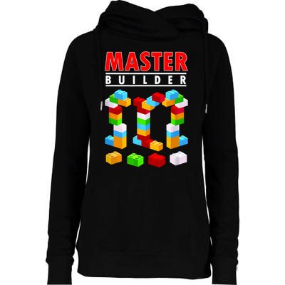 Master Builder Blocks Brick Funny Toys Womens Funnel Neck Pullover Hood