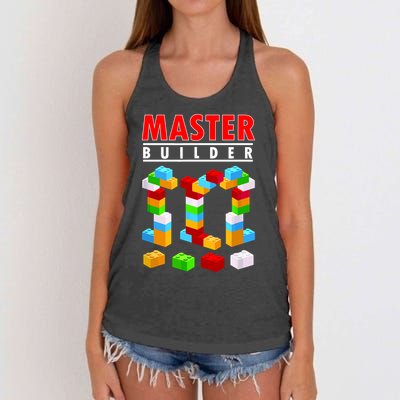 Master Builder Blocks Brick Funny Toys Women's Knotted Racerback Tank