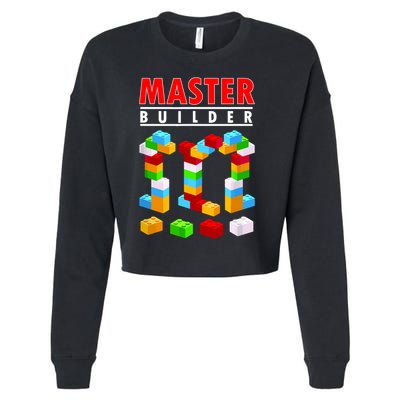 Master Builder Blocks Brick Funny Toys Cropped Pullover Crew