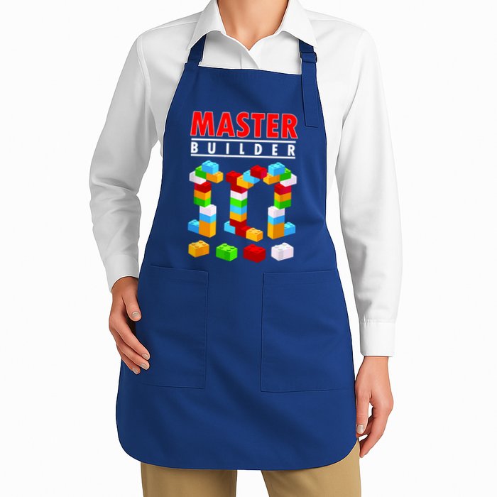 Master Builder Blocks Brick Funny Toys Full-Length Apron With Pockets