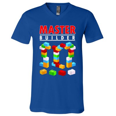 Master Builder Blocks Brick Funny Toys V-Neck T-Shirt