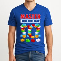 Master Builder Blocks Brick Funny Toys V-Neck T-Shirt