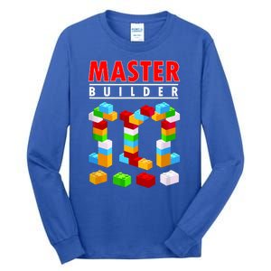 Master Builder Blocks Brick Funny Toys Tall Long Sleeve T-Shirt