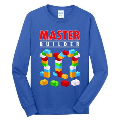 Master Builder Blocks Brick Funny Toys Tall Long Sleeve T-Shirt
