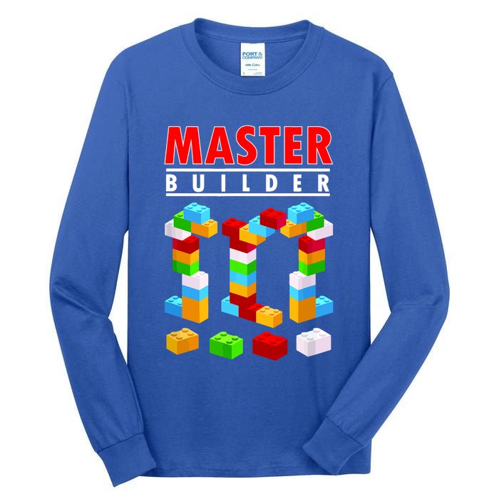 Master Builder Blocks Brick Funny Toys Tall Long Sleeve T-Shirt