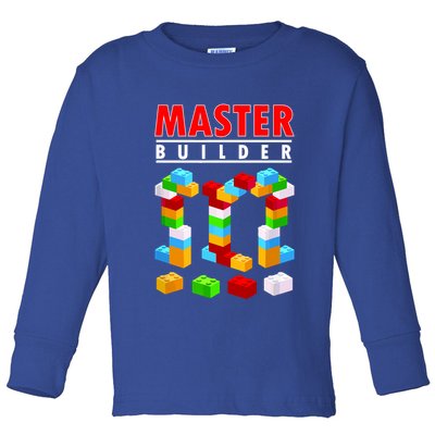 Master Builder Blocks Brick Funny Toys Toddler Long Sleeve Shirt