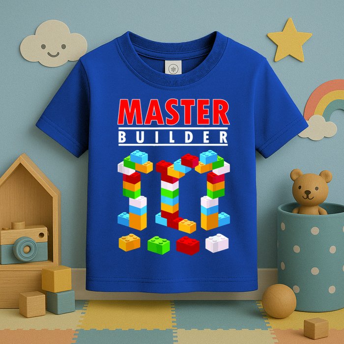 Master Builder Blocks Brick Funny Toys Toddler T-Shirt