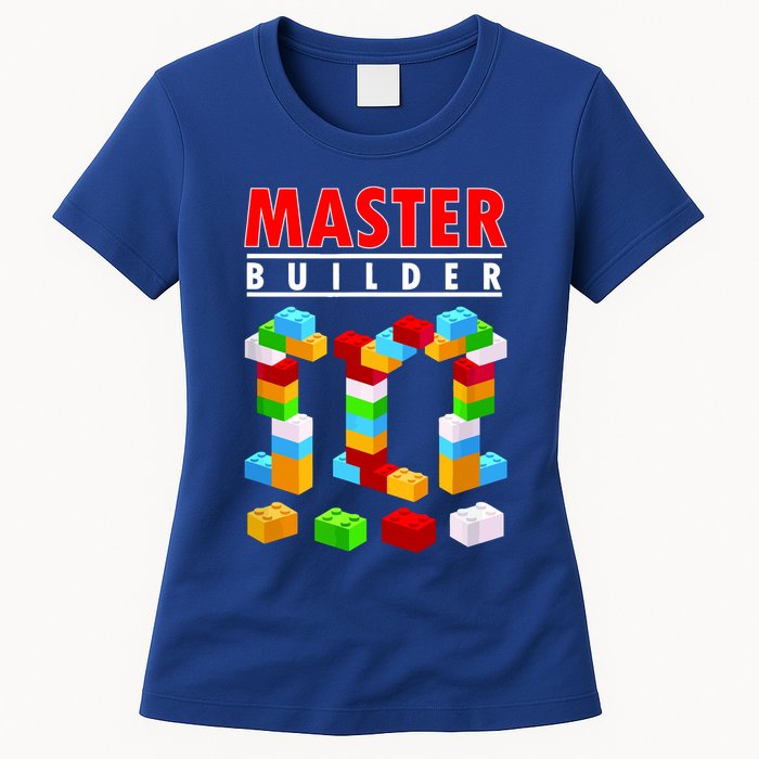 Master Builder Blocks Brick Funny Toys Womens T-Shirt