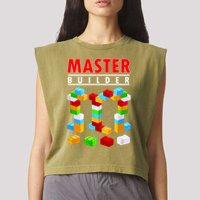 Master Builder Blocks Brick Funny Toys Garment-Dyed Women's Muscle Tee