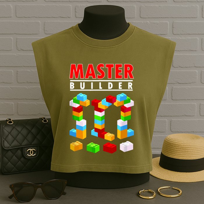 Master Builder Blocks Brick Funny Toys Garment-Dyed Women's Muscle Tee