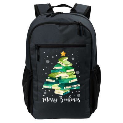 Merry Bookmas Books Pine Tree Funny Reading Lover Christmas Gift Daily Commute Backpack