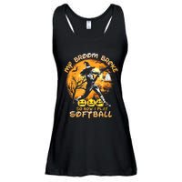 My Broom Broke So Now I Play Softball Baseball Halloween Ladies Essential Flowy Tank