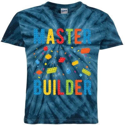 Master Builder Building Blocks Brick Builder Kids Tie-Dye T-Shirt