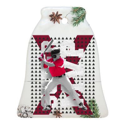 MVP Baseball Batter Ceramic Bell Ornament