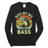 My Big Bass Fish Dad Funny Adult Humor Long Sleeve Shirt