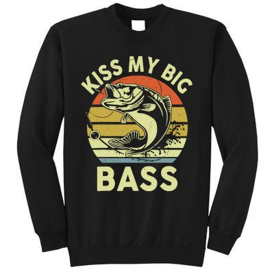 My Big Bass Fish Dad Funny Adult Humor Sweatshirt