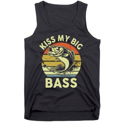 My Big Bass Fish Dad Funny Adult Humor Tank Top