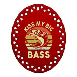 My Big Bass Fish Dad Funny Adult Humor Ceramic Oval Ornament