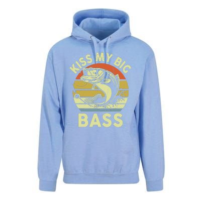 My Big Bass Fish Dad Funny Adult Humor Unisex Surf Hoodie