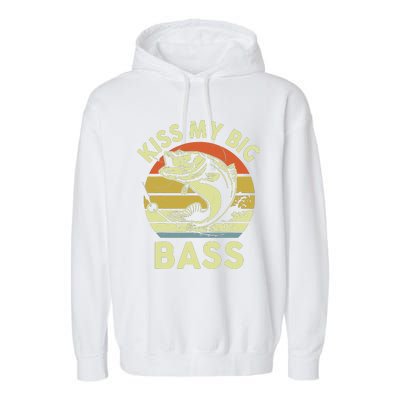 My Big Bass Fish Dad Funny Adult Humor Garment-Dyed Fleece Hoodie