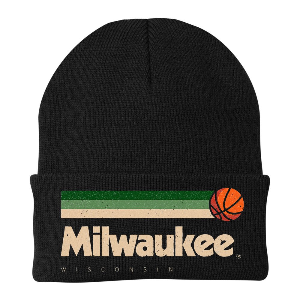 Milwaukee Basketball BBall City Wisconsin Retro Milwaukee Beanie