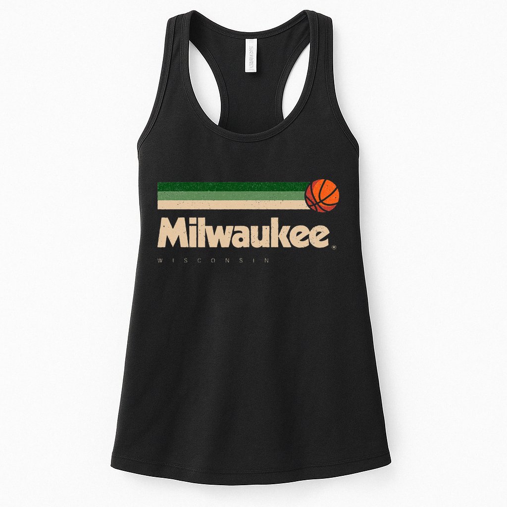 Milwaukee Basketball BBall City Wisconsin Retro Milwaukee Womens Tank Top