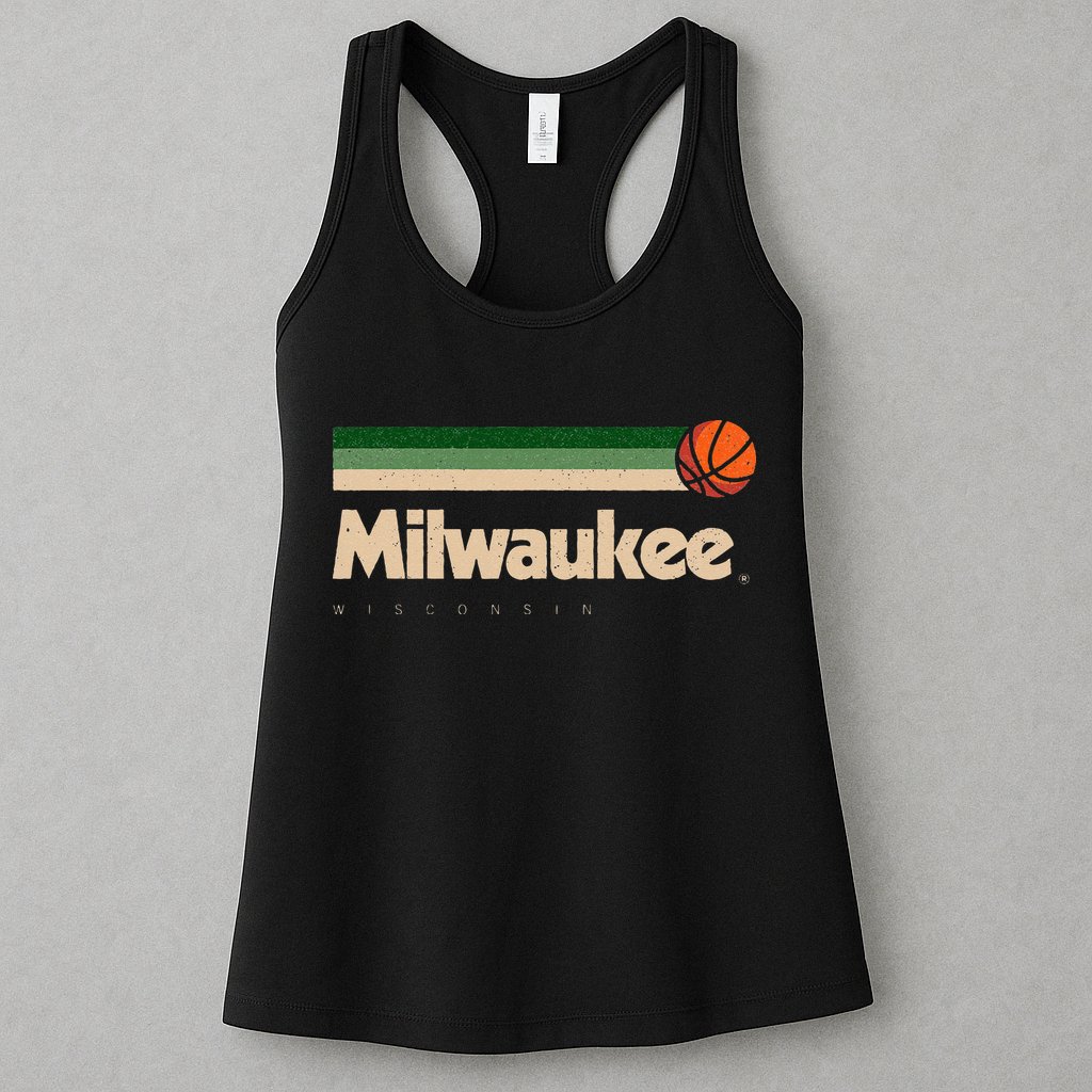 Milwaukee Basketball BBall City Wisconsin Retro Milwaukee Womens Tank Top