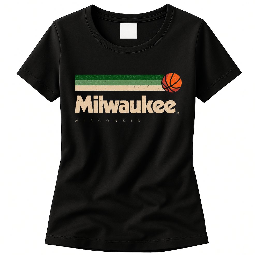 Milwaukee Basketball BBall City Wisconsin Retro Milwaukee Womens T-Shirt
