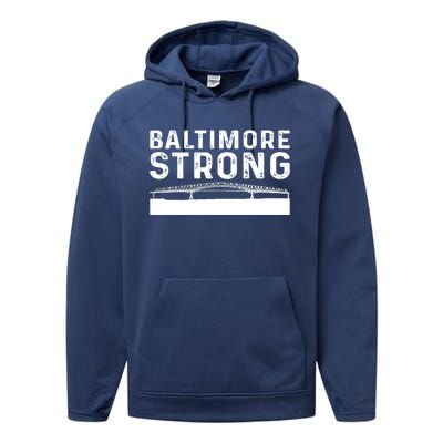 Maryland Baltimore Bridge Pray For Baltimore Strong Performance Fleece Hoodie