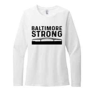 Maryland Baltimore Bridge Pray For Baltimore Strong Womens CVC Long Sleeve Shirt