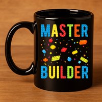 Master Builder Building Blocks Brick Builder 11oz C Handle Ceramic Mug