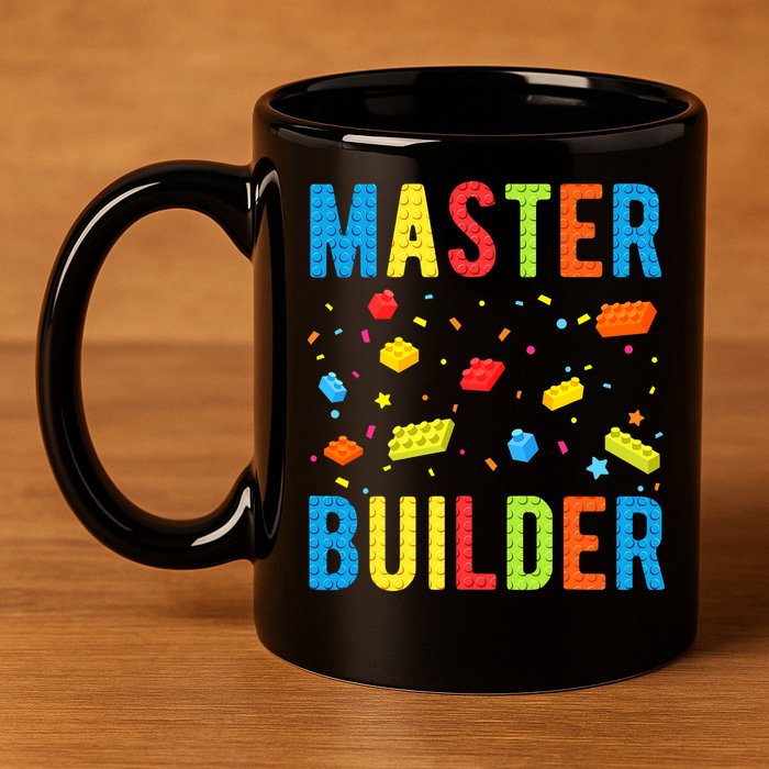 Master Builder Building Blocks Brick Builder 11oz C Handle Ceramic Mug